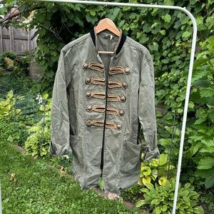Military style long jacket from free People.